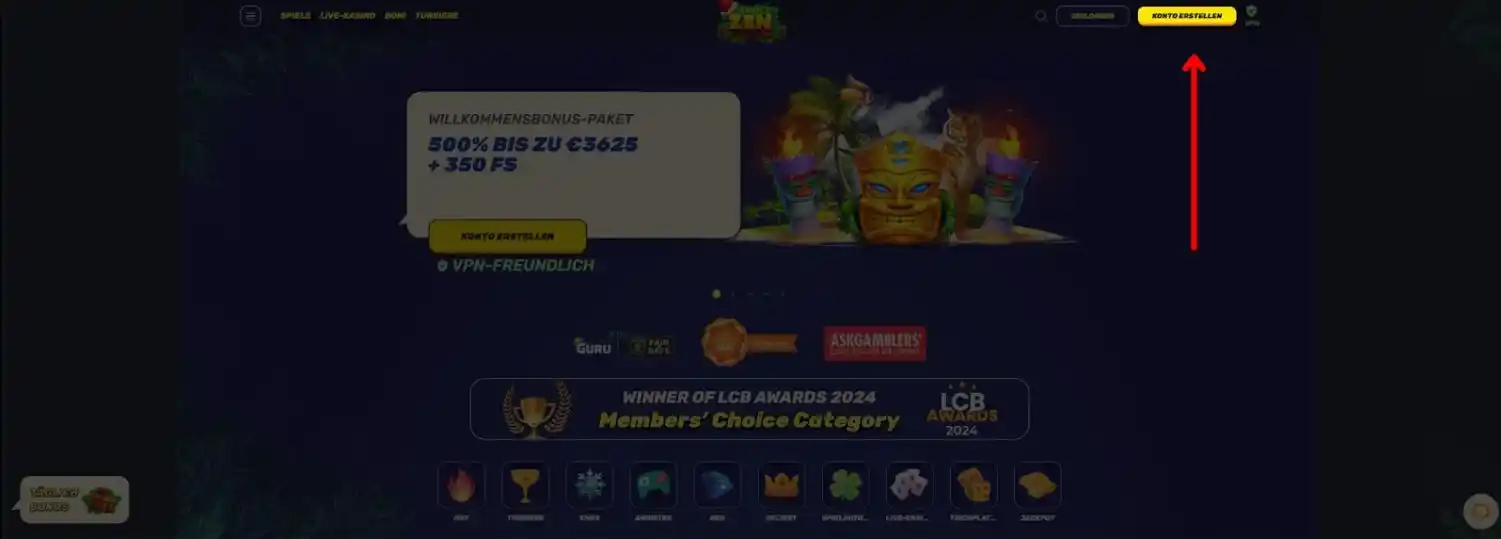 Registrierungsbutton